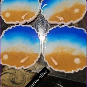 Beach-Themed Resin Coasters